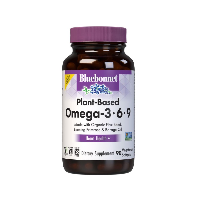 BlueBonnet Plant Based Omega 3-6-9 Softgels, 1000 mg, 90 Count