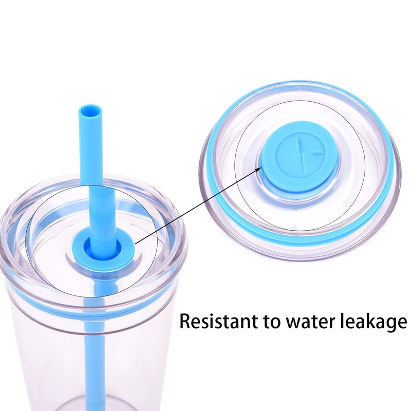Yisituo 4 Pack 450ml Clear Plastic Iced Coffee Travel Cups,
