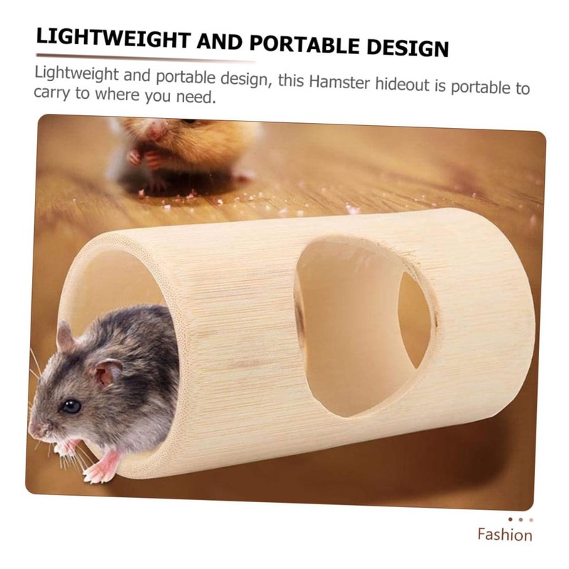 VILLFUL Bamboo Hamster Tube Safe Tasteless Pet Tunnel for Chewing