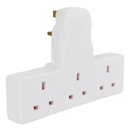 Plug Adapter,3 Way Plug Adapter UK Surge Protector Socket Adapter Plug Extender 3 Outlet Extension Plug Adaptor for Home,Office Socket Extensions