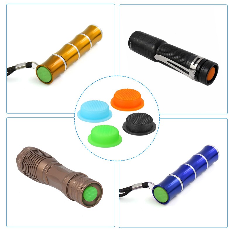 PATIKIL 0.57" LED Flashlight Switch Cap, 10 Pcs Silicone Soft