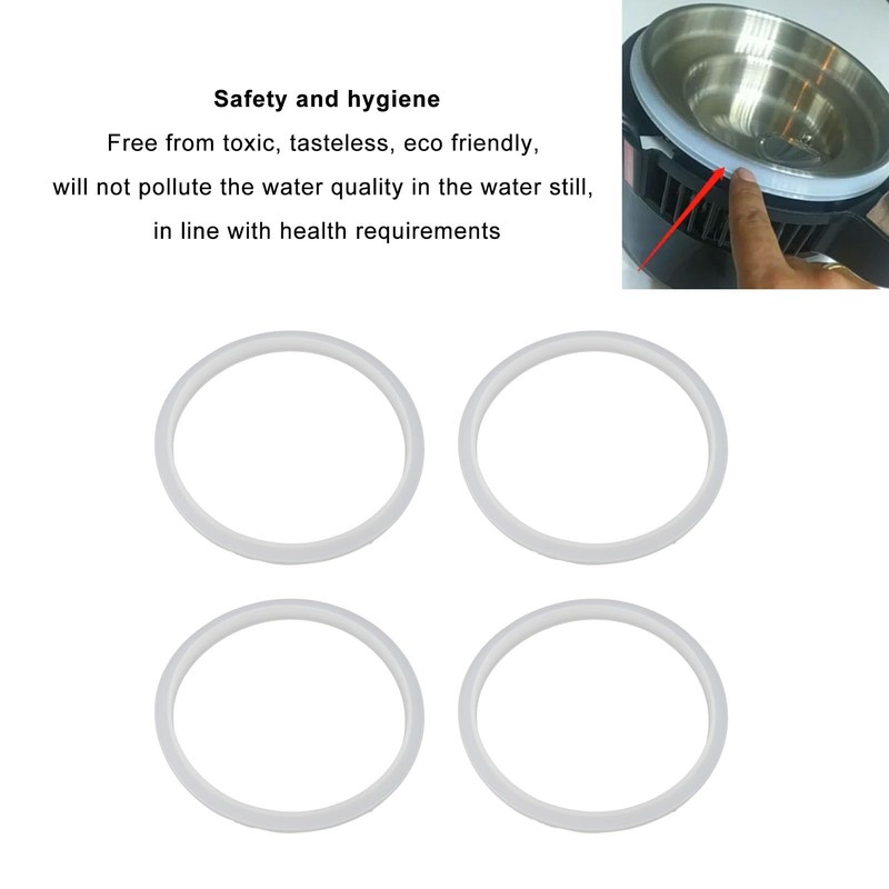 CYTGOUPER 4 PCS Silicone Distiller Sealing Rings,Countertop Distiller Gasket,High Temperature