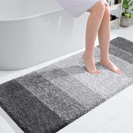OLANLY OLANLY Bathroom Rugs Mat 50x30, Extra Soft Absorbent Microfiber Bath Rugs, Rubber Backing, Quick Dry, Machine Washable Bath Mats for Bathroom Floor, Tub and Shower, Home Decor Accessories, Grey