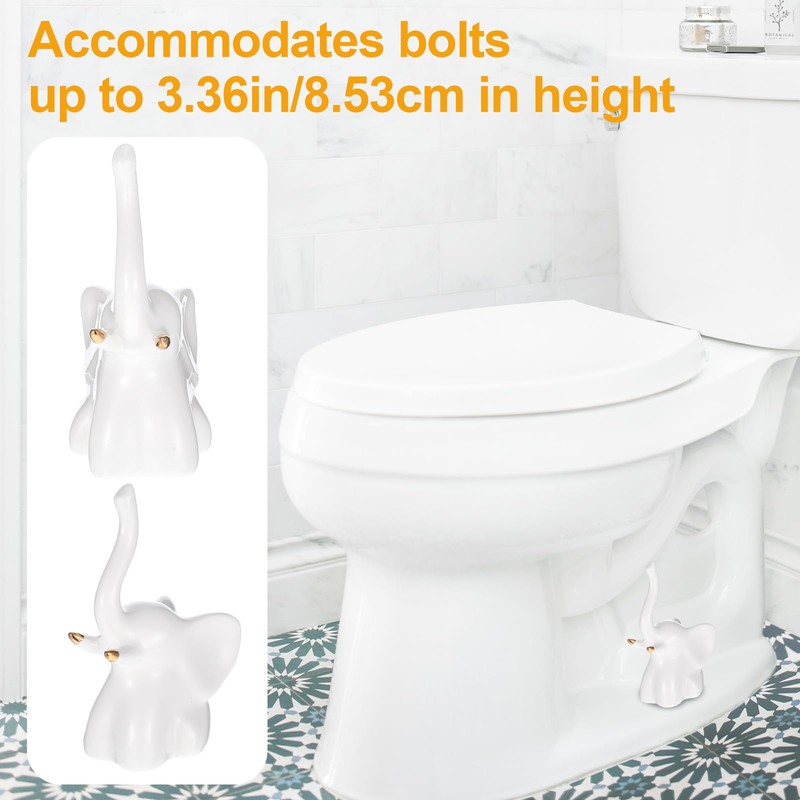 2 Pack Toilet Bolt Covers Decorative,Lovely Ceramic Elephant Shaped Toilet