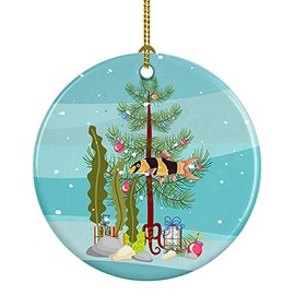 Caroline's Treasures CK4506CO1 Clown Loach Fish Merry Christmas Ceramic Ornament, 3 in, Multicolor