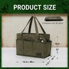 Kamiditer Tool Bag with Metal Frame, Waxed Canvas Wide Open