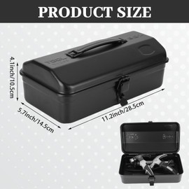 LOPYXBR Small Metal Tool Box 12 Inch Metal Box with Lid Steel Tool Box 1PCS