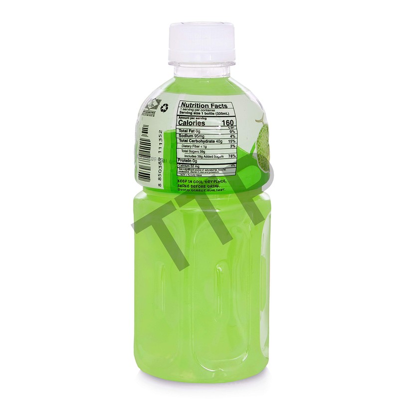 Mogu Mogu Juice with Nata De Coco, Melon Flavored, 6