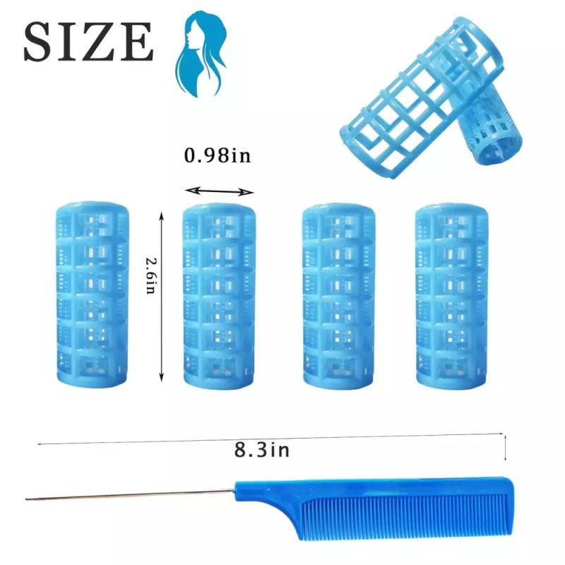 Ulifebetter 20팩 스냅 헤어 롤러 플라스틱 세트 0.98인치/2.5cm 무열 스냅온