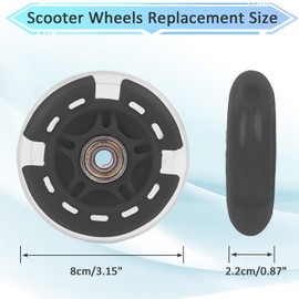 Niuoppy 2 PCS Scooter Wheels Replacement 80mm, Flash Scooter Replacement Wheels, ScooterSpare Wheel for Scooters Swing Car (Black)