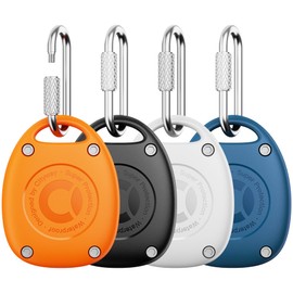 4 Pack Waterproof Case for AirTag (Gen1&2) [Screw Lock Carabiner] [Waterproof & Ultra-Compact] for Pets, Keys, Luggage, Backpacks, Travel Accessories