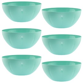 YBM HOME 8-Inch Plastic Serve Mixing Bowl for Everyday Meals - Ideal for Cereal, Snacks, Popcorn, Salad, and Fruits, Microwave Safe, 1284-6green