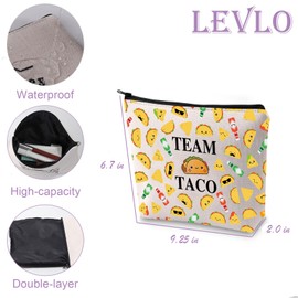 Funny Taco Tuesday Gift Team Taco Waterproof Makeup Bag Taco Lover Chef Teacher Graduation Gift (Team Taco)