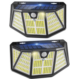 Ehowdin 2Pack Solar Light Outdoor IP67 Waterproof 3Light Modes -Upgraded High-Brightness 310LED Sensor Lights for Garden, Wall, Parking Lot,Hallyway