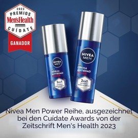 NIVEA MEN Power Anti-Ageing Serum 2-in-1 Anti-Wrinkle and Anti-Wrinkle (1 x 30 ml), Moisturising Face Serum with Luminous 630 for Men, Anti-Stain Serum with Hyaluronic Acid