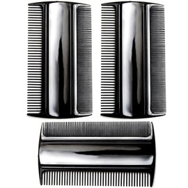 Favorict (3 Pack) 3.5" Pocket Hair Comb Beard & Mustache 2 Sides Combs for Men's Hair Beard Mustache and Sideburns (Black)
