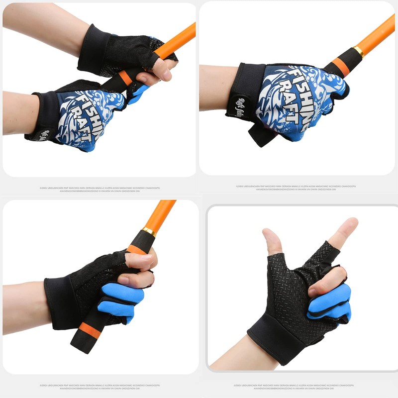 HASAKI Guantes de Pesca,Guantes de Tres dedoselásticos y Transpirables,Guantes de