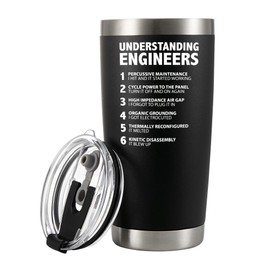 Panvola Understanding Engineers Funny Engineer Gifts Engineering Student Teacher Engineer Dad Boyfriend Brother Husband Coworker from Wife Girlfriend Vacuum Insulated Tumbler 20 oz Black