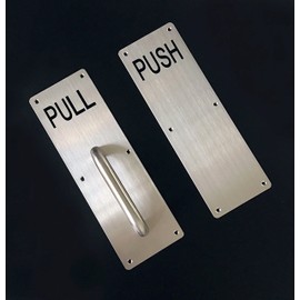Aimyoo Stainess Steel Door Handle, Pull and Push Plate Commercial Door Handle with Screws 11.8" x 3.2"