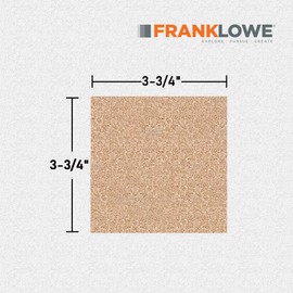 Flowe Cork Tiles, Self-Adhesive Backing for Coasters, Tiles, Wall Bulletin Boards, Natural, (3-3/4" x 3-3/4") (200)