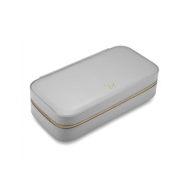 GLANZSTÜCKE MÜNCHEN Jewellery Travel Bag Faux Leather Grey 23.5 x 11.5 x 5.8 cm Velvet Cream Jewellery Case Jewellery Box for Travel