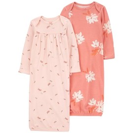 Carter's Baby Girls' 2-Pack Babysoft Sleeper Gowns (Pink/Multi, Preemie)