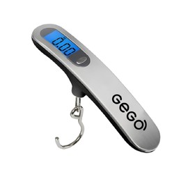 GEGO Travel Must-Have Gear, Luggage Tag Waterproof Resistant, Digital Luggage Hanging Scale Portable and Universal Travel Adapter with US, AU, UK and EU Plugs (Luggage Tag - Purple, One Size)