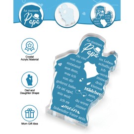 Blumuze Dad Gift, Acrylic Decorative Sign, Father's Day Gifts for Dad from Daughter, Dad Gift, Birthday, Birthday Gift for Dad, Best Dad Gift Idea