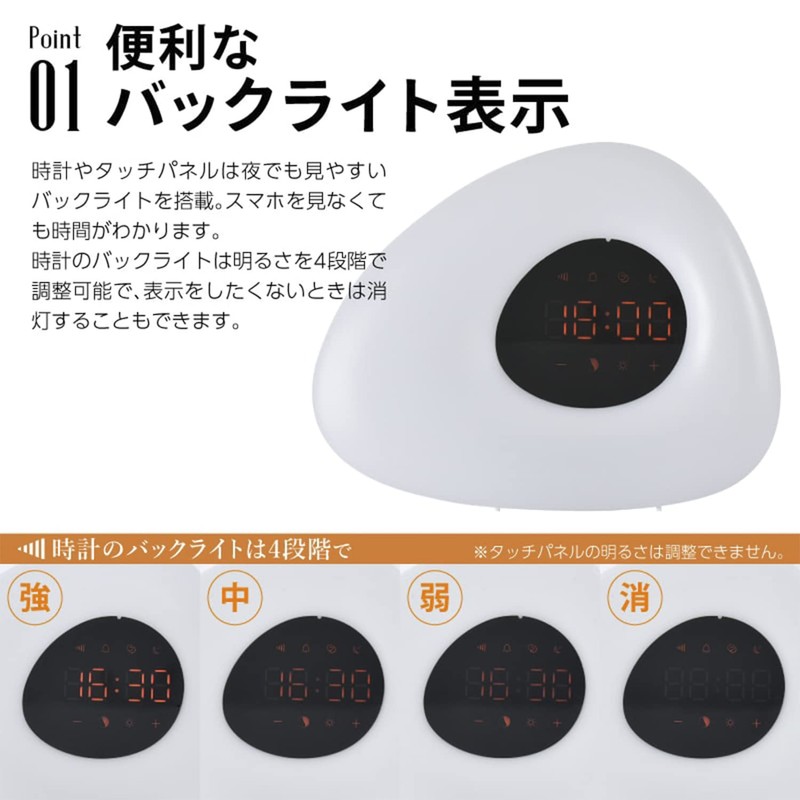 wasser 58 LED Interior Light, Alarm Clock, Dimmable, USB, White,