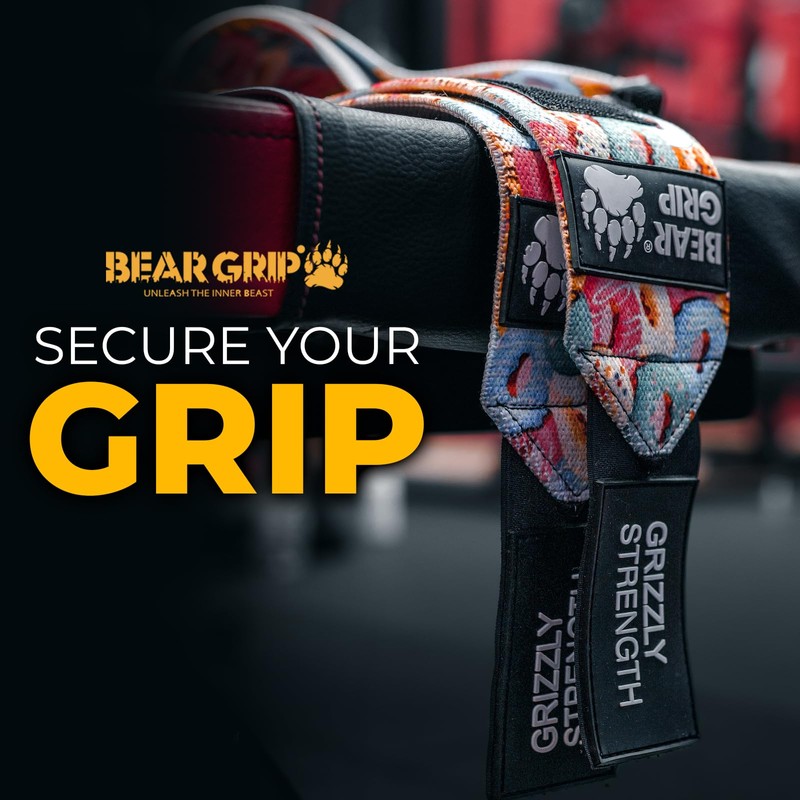 BEAR GRIP - Premium Heavy Duty Weightlifting Wrist Wraps Bodybuilding