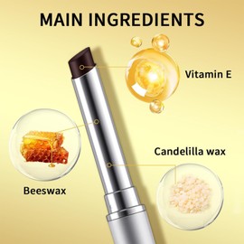 Black Honey Lipstick, Tinted Lip Balm, Moisture Shine Lipstick, Nourishing Lasting Moisturizing Lip Care Balm, Moisturizing Lip Care Balm for Dry Lips (Black, M)