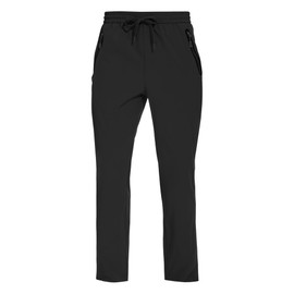 MOURCE Mens Quick-Dry Athletic Pants Water Resistant - Lightweight Men's Joggers Zipper, Black 4XL