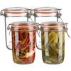 Jeitae 24oz Wide Mouth Mason Jars – 4 Pack Glass