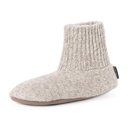 MUK LUKS Men's Morty Ragg Wool Slipper Sock, Oatmeal, Medium