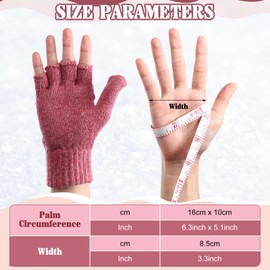 Tarpop 4 Pairs Women Winter Convertible Gloves Fingerless Mittens Knit Flip Wool Gloves Warm Half Finger Gloves with Cover (Pink, Purple, Beige, Red)