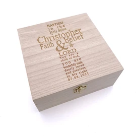 ukgiftstoreonline Baptism Keepsake Wooden Memory Box Gift