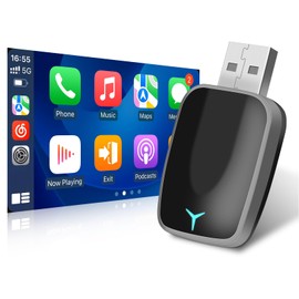 NHOPEEW Android & Carplay Wireless Adapter for Car Radio - 2 in 1 Stick Converts Wired Android Car/Carplay Car to Wireless, Plug and Play USB Type-C Interface