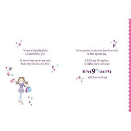 Wonderful Granddaughter Age 9 - 9th Birthday Card - 206251
