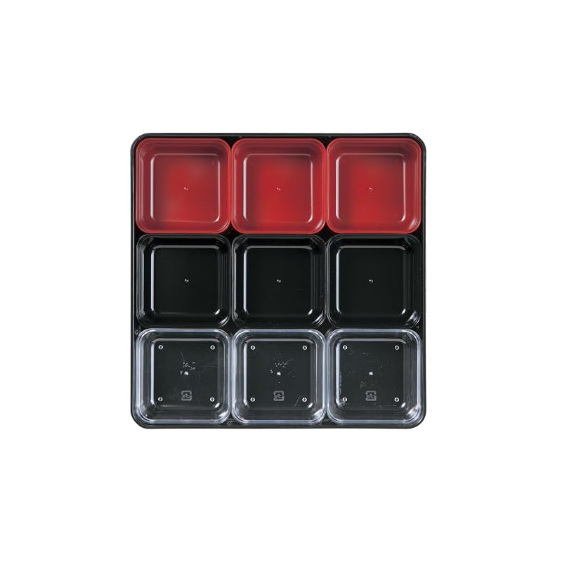 Cultivating Lacquer H-151-66 6.5-inch Heavy Block Dividers, 9 Red Partitions