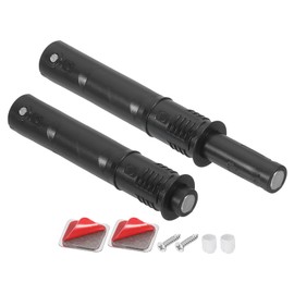 uxcell 2 Pcs Magnetic Push Latches for Cabinet Door, 2.87x0.4 Inch Push to Open Door Latch Cabinet Hardware, Hidden Door Release Drawer Pull on Closet Touch, Plastic Black 73x10mm