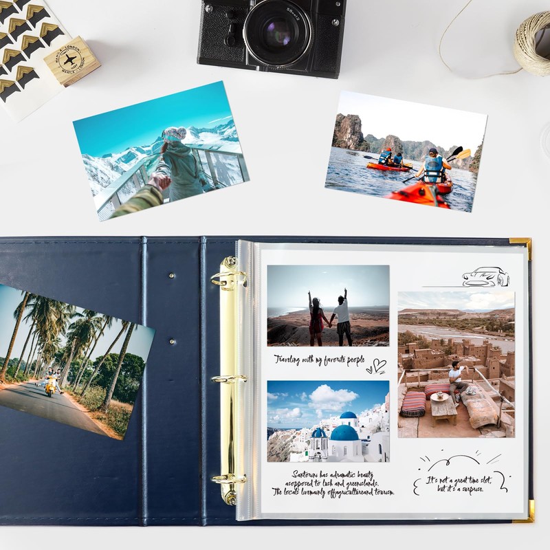 Craftask 12x12 Photo Album 3 Ring Binder, Leather Cover Scrapbook