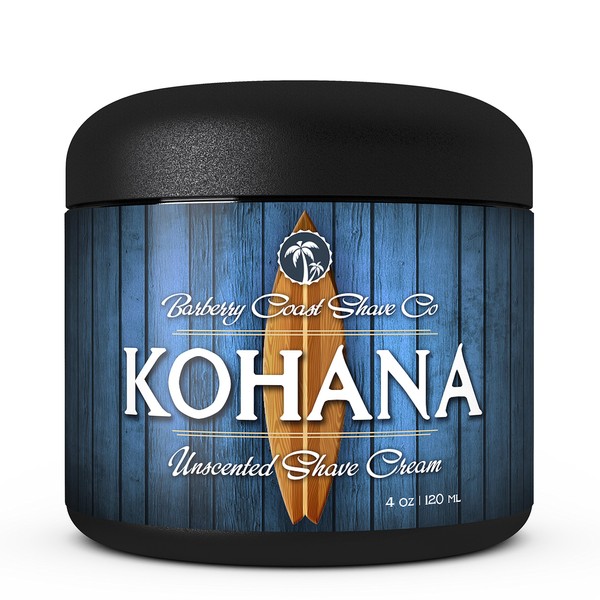 Unscented Kohana Shaving Cream - Perfect for Men with Sensitive Skin - Full of Organic Soothers, Moisturizers & Anti-Oxidants