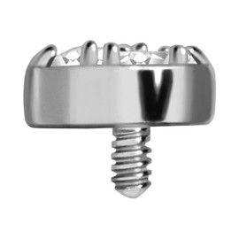 PIERCINGLINE Titanium Screw Attachment with External Thread 0.9 mm Crystal Heart Piercing Attachment Replacement Choice of Colours, Titanium