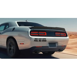 VALIANT COLLECTIONS – Only Gay Cops Pull Me Over Sticker – Vinyl Funny Sticker for Car, Truck, and Van – Indoor and Outdoor Use for Wall – Waterproof Decal for Laptop and Watercooler – VC 385 (Black)