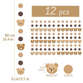 12pcs Beary First Birthday Decorations Bear Baby Shower Garland Banner We Can Bearly Wait Baby Shower Ceiling Decorations Netural Cream Brown