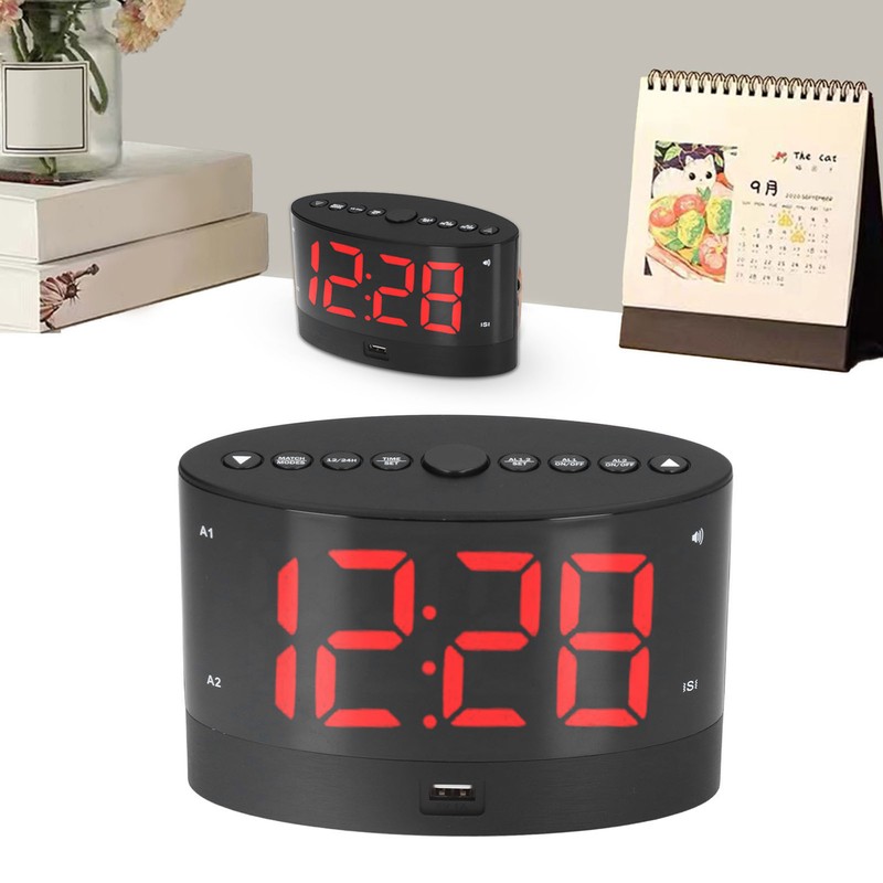 Digital Alarm Clock USB Charging Alarm Clock with 3 Vibration