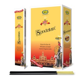 Cycle Brand Sandalum Incense Sticks, 240 Sticks | 9" Inch Agarbatti Sticks with 40 Mins Burning time | Soothing Sandalwood Fragrance | Natural Fragrance for Puja & Meditation | 20 Sticks/Pack