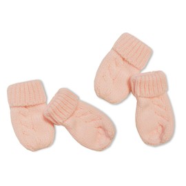 Nursery Time Knitted Baby Mittens 2-Pack - One Size - 7 Colours (Pink)