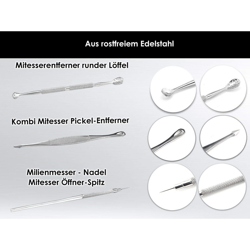 6-Piece Stainless Steel Comedone Squeezer Set Blackhead Remover