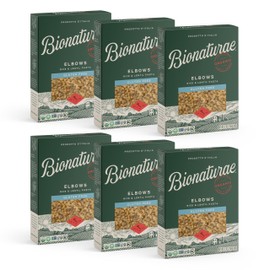 Bionaturae Elbow Pasta Noodles - Gluten Free Pasta Organic, Rice & Lentil Pasta, Kosher Certified, High Protein, Non-GMO Verified, USDA Certified, Gluten Free Pastas, Crafted in Italy - 12 Oz, 6 Pack